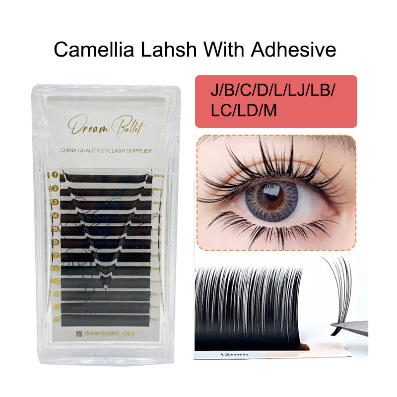 Eyelash Extension Remover At Home - dream ballet Camellia Lashes with Adhesive
