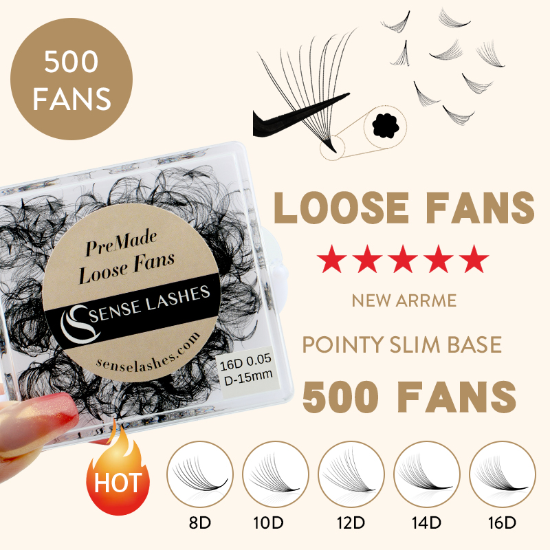 Eyelash Extension Medium - 500 Fans Handmade Loose Premade Fans