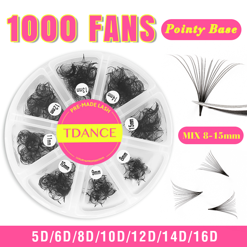 Eyelash Extension Medium - TDANCE 1000 Fans Loose Fan Mixed
