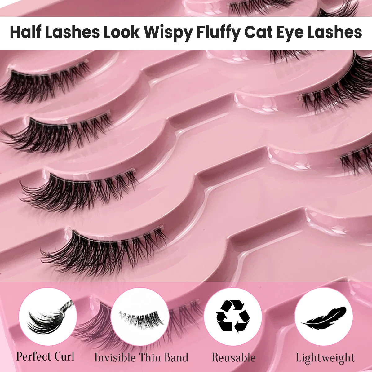 AMSDCN 10 pairs of 3D syntheti - Eyelash Extension Medium 评论和价格