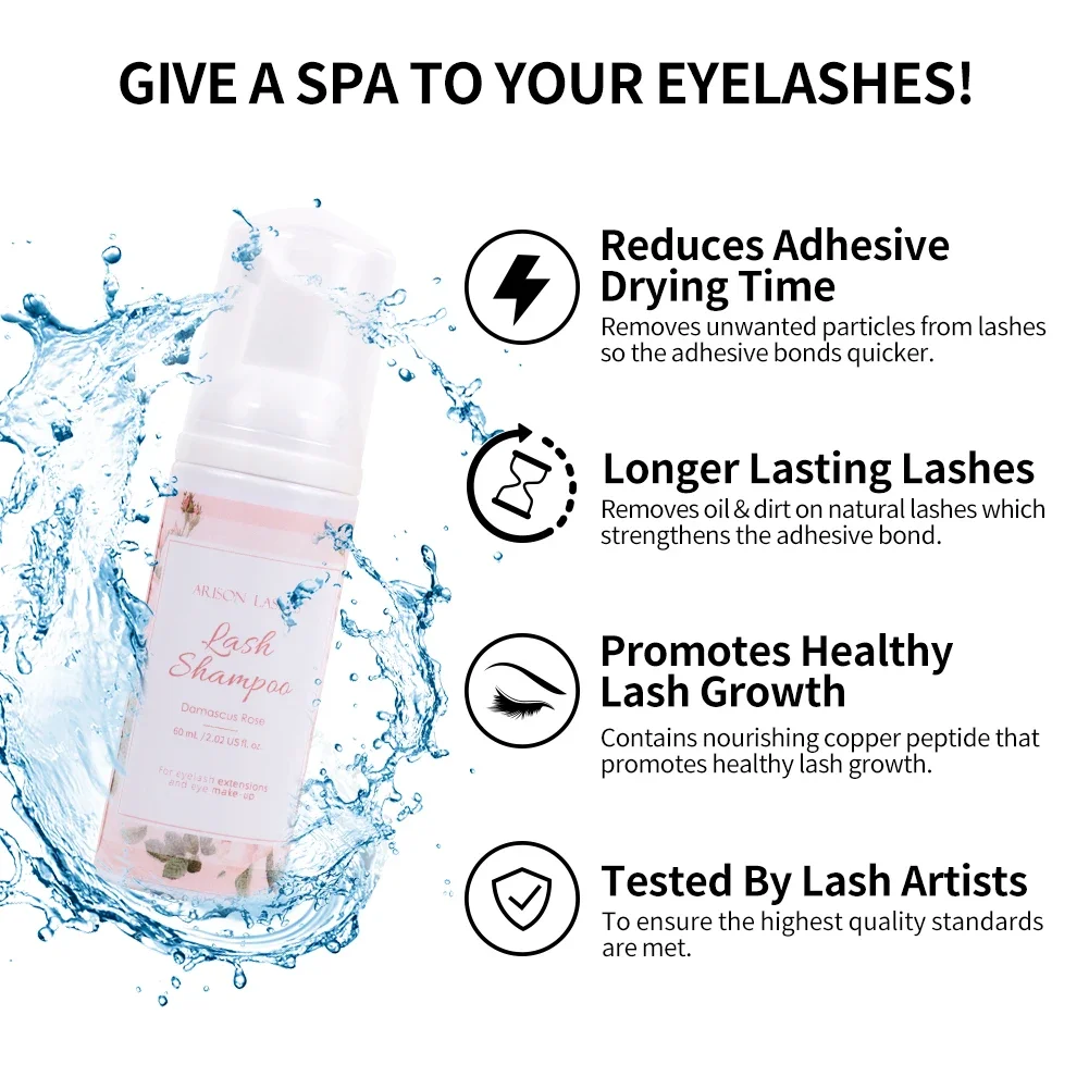 ARISON10 Bottles 60ml Eyelash  - Eyelash Extension Foam Cleanser 评论和价格