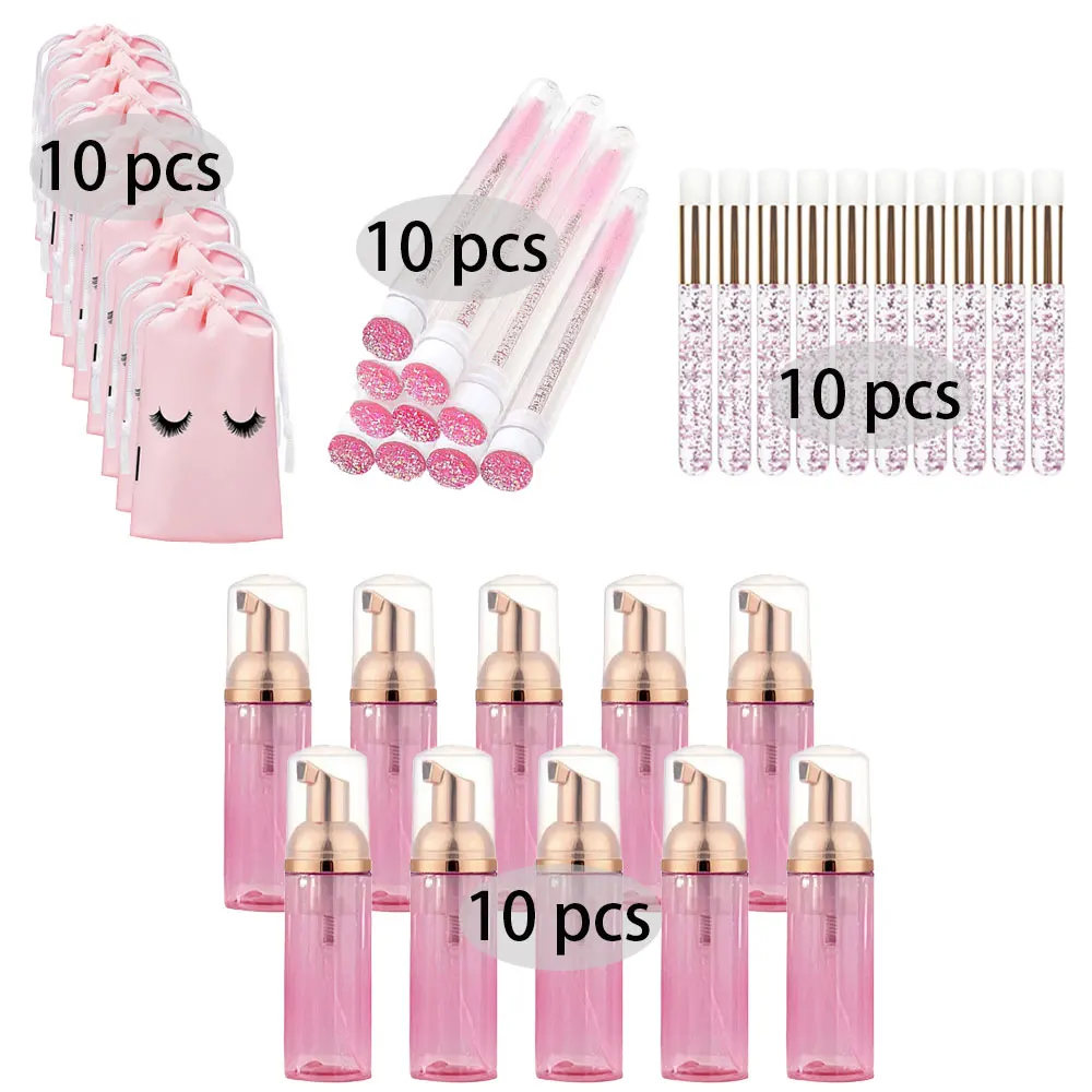20/40PCS Suit 60ML Empty Pump  - Eyelash Extension Foam Cleanser 评论和价格
