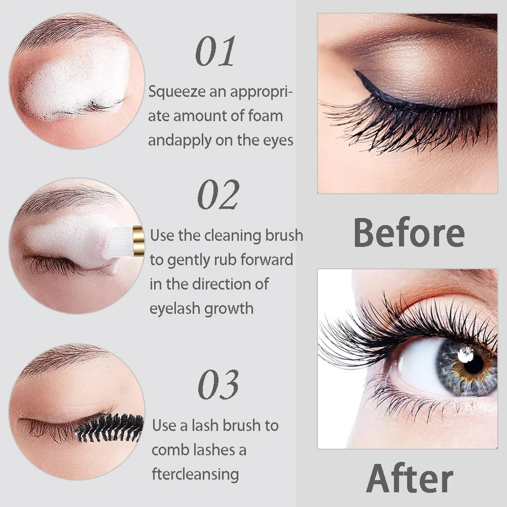 20/40PCS Suit 60ML Empty Pump  - Eyelash Extension Foam Cleanser 评论和价格