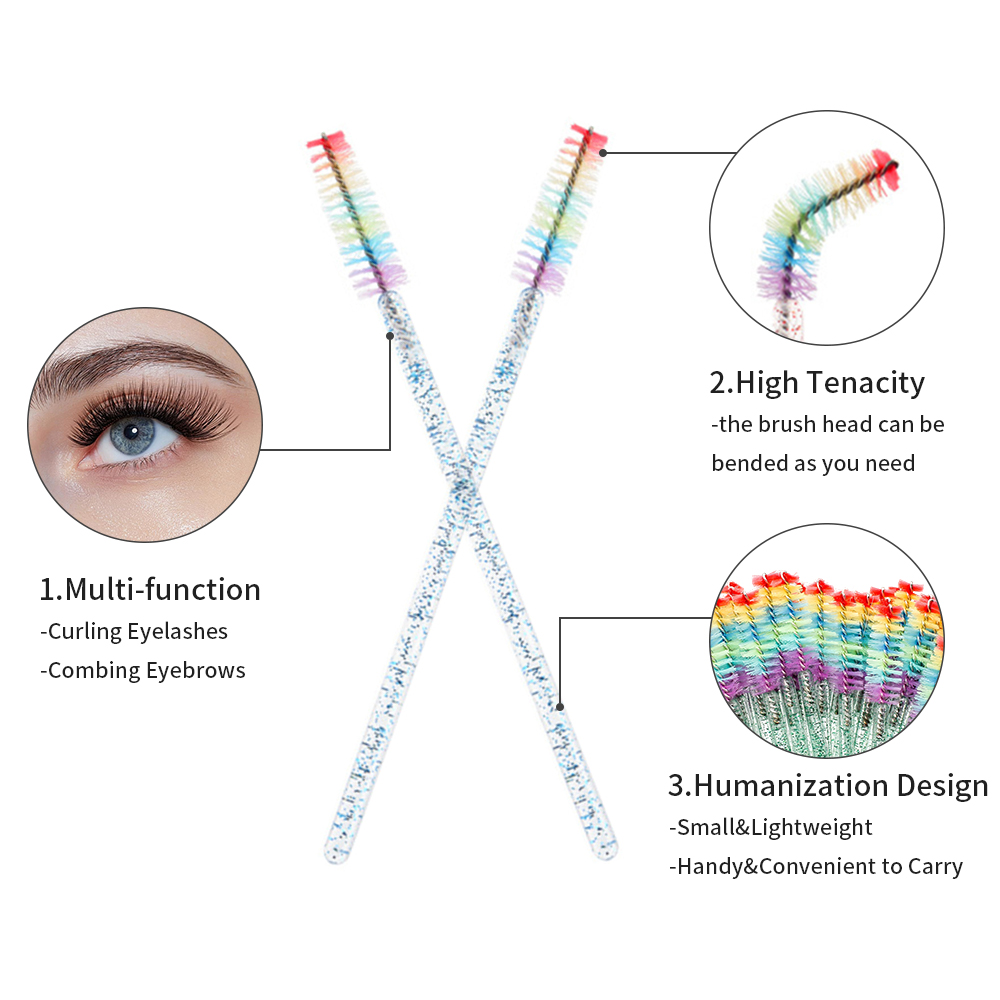 50PCS Rainbow Crystal Eyelash  - Eyelash Extension Remover At Home 评论和价格