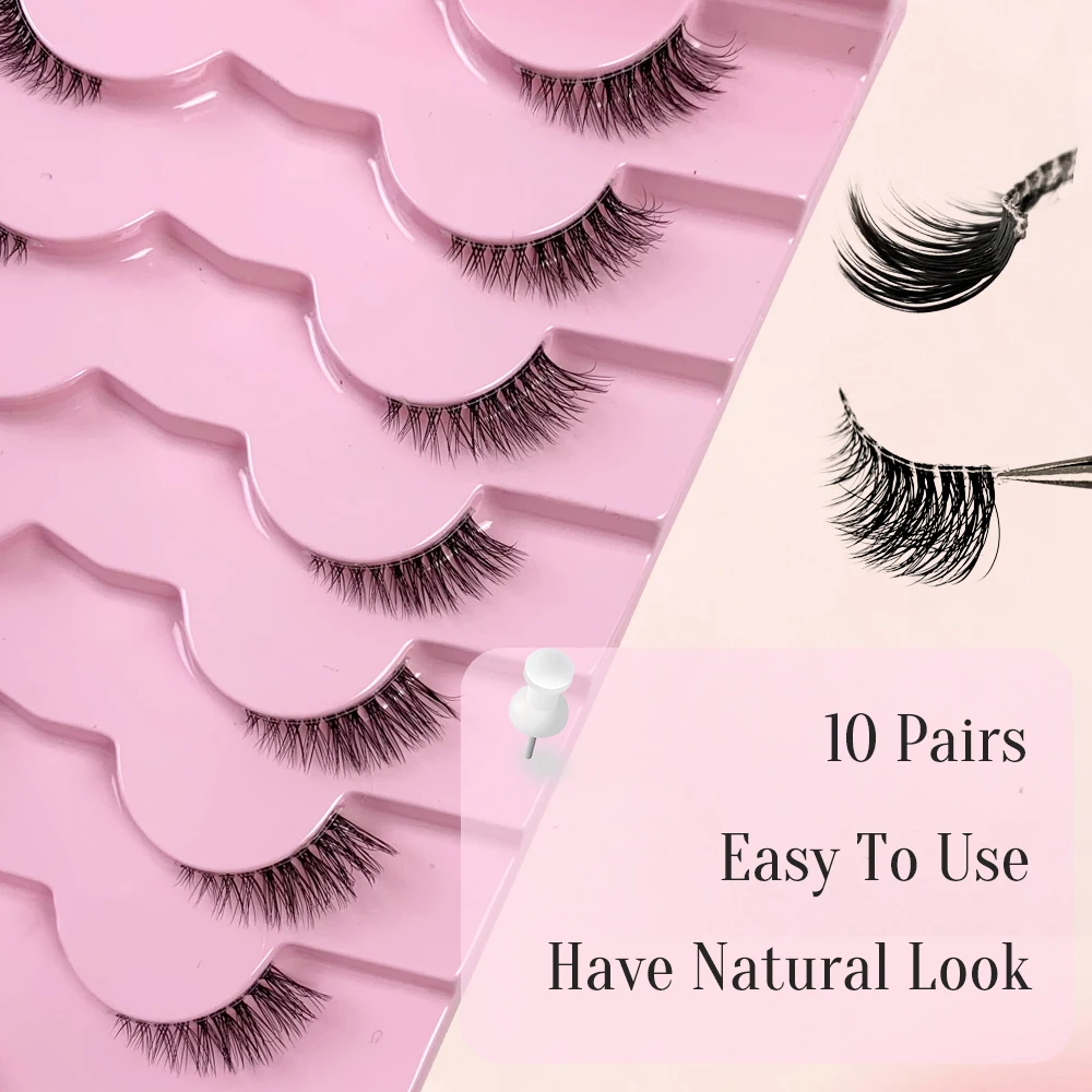 AMSDCN 10 pairs of 3D syntheti - Eyelash Extension Medium 评论和价格