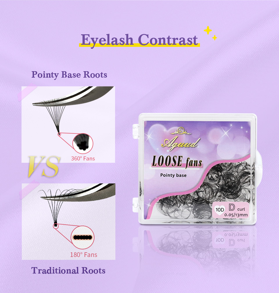 AGUUD 3D to 40D Thin Pointy Ba - Eyelash Extension Medium 评论和价格