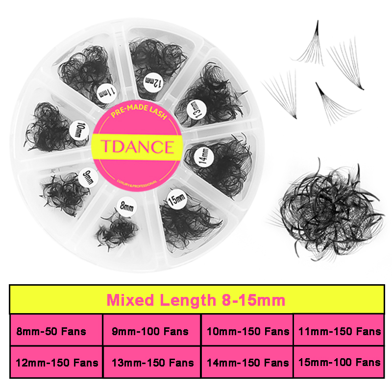 TDANCE 1000 Fans Loose Fan Mix - Eyelash Extension Medium 评论和价格