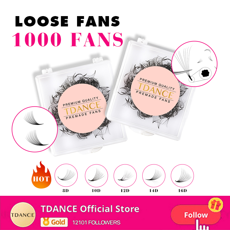 TDANCE 1000 Fans Loose Fan Las - Eyelash Extension Medium 评论和价格